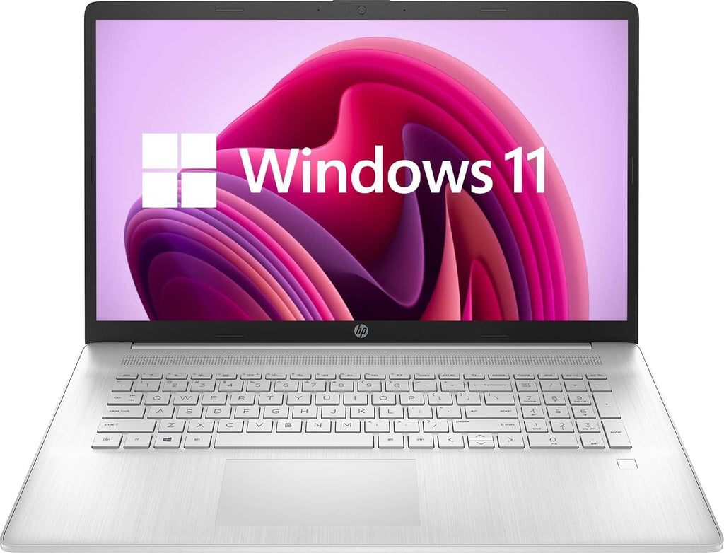 HP Newest Notebook Laptop, 17.3'' Full HD Display, AMD Ryzen 5 5500U Hexa-Core Processor, 16GB RAM, 512GB PCIe SSD, Fingerprint Reader, Wi-Fi, Webcam, HDMI, Windows 11 Home, Natural Silver