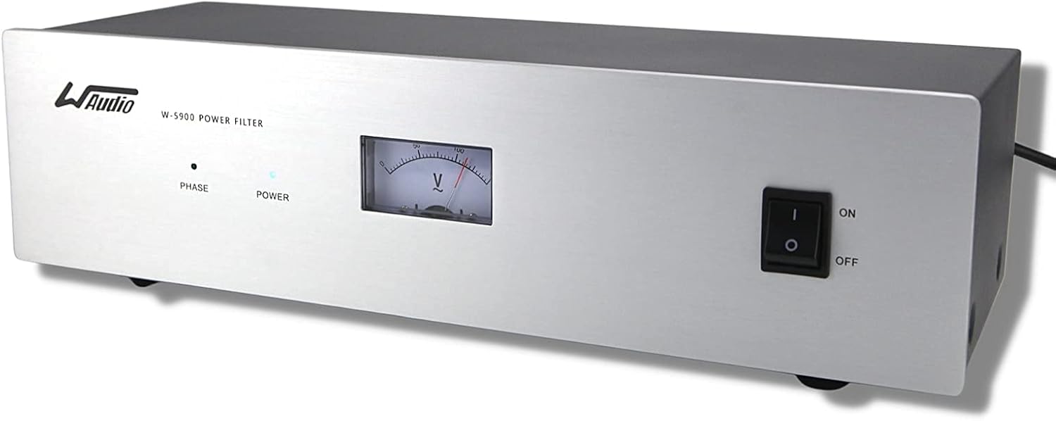 WAudio AC Noise Power Conditioner - Mains Purifier Audio Video Noise Filter Surge Protector with US Standard Sockets (Silver)