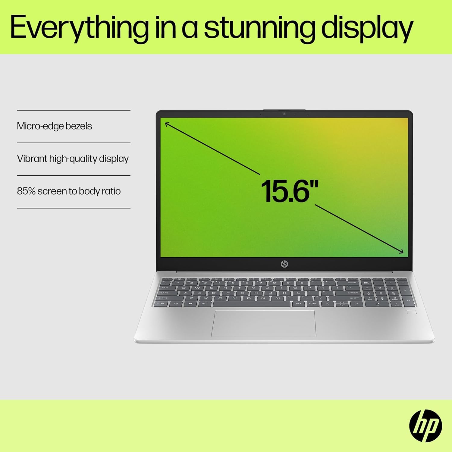 HP 15.6" FHD Laptop 2026 Edition with Copilot AI, 16GB RAM, 256GB SSD, Intel Processor, Long Battery Life, Lightweight 3.64 lbs, Microsoft 365, Windows 11 for Students & Office