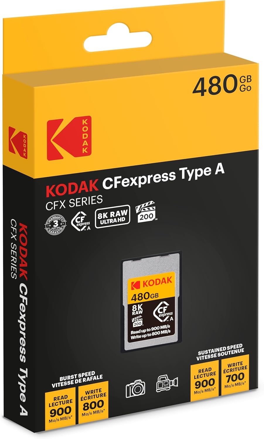 Kodak CFexpress Card Type A 480GB - High Performance 1700MBps Read Speed - Professional Grade Card, Compatible 8K/4K Video and Cameras