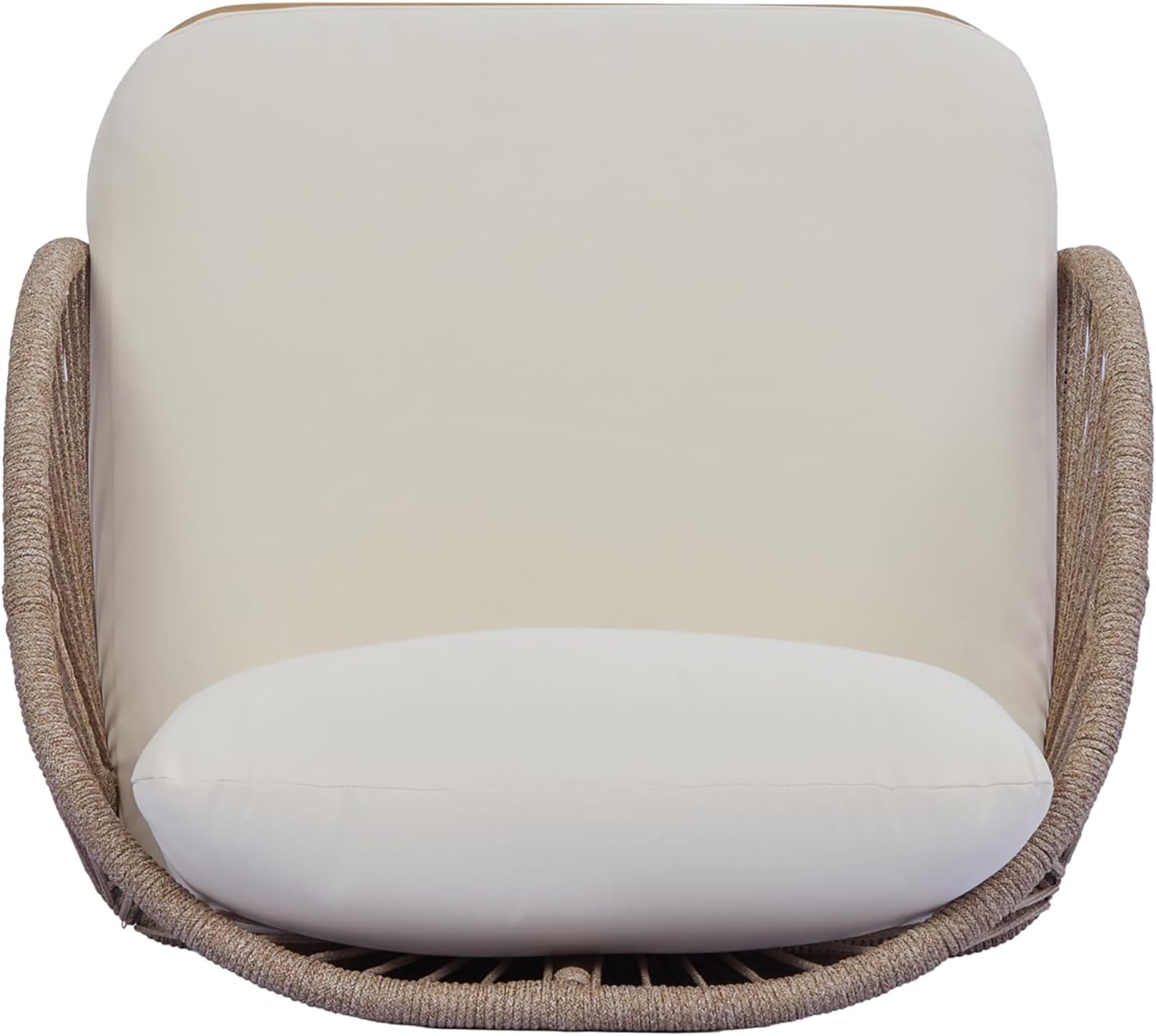 Christopher Knight Home Lydia Set of 2 Boho Patio Furniture Acacia Wood Club Chairs, Outdoor Lounge Chairs, Modern Tub Accent Chairs/Arm Chairs with Rope Woven and Removable Cushions, Natural+Beige