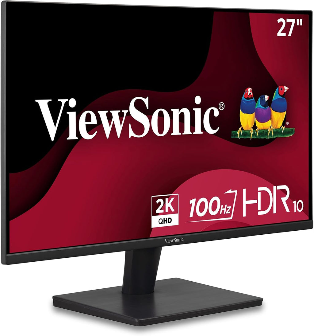 ViewSonic VS2725-2K 27 Inch 1440p Monitor, 100Hz Refresh Rate for Smooth Home and Office Viewing, Eye Care Technology, HDMI, and DisplayPort Inputs