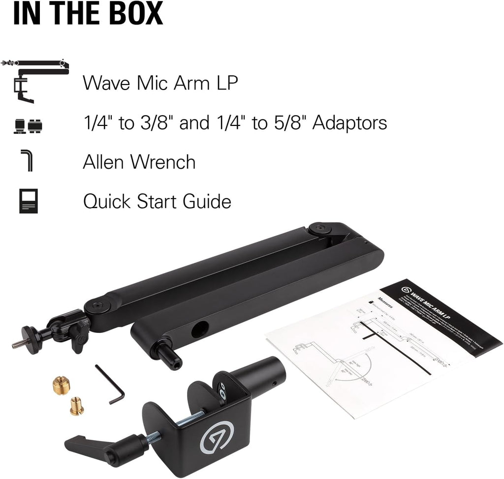Elgato Wave Mic Arm LP - Premium Low Profile Microphone Arm with Cable Management Channels, Desk Clamp, Versatile Mounting, and Fully Adjustable – For Podcasting, Streaming, Gaming, and Home Office