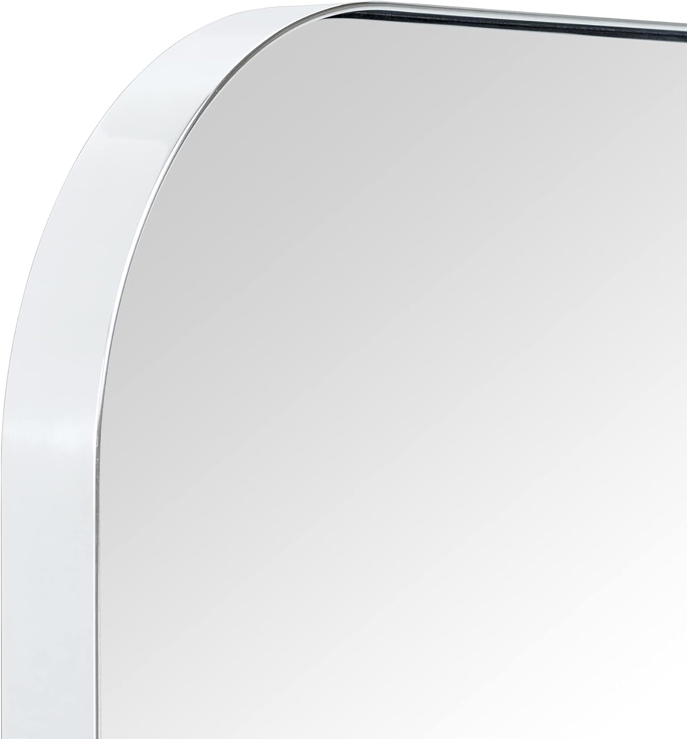 22x30'' Chrome Rounded Rectangle Bathroom Vanity Wall Mirror Stainless Steel Metal Framed Rectangular Bathroom Mirror, Vertical and Horizontal Hanging