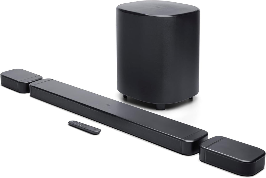 JBL Bar 700MK2-7.1 Channel soundbar System with Detachable Speakers and Dolby Atmos, 780W max Output Power and a 10" Wireless subwoofer, Works with Voice Assistant-Enabled Speakers (Black)