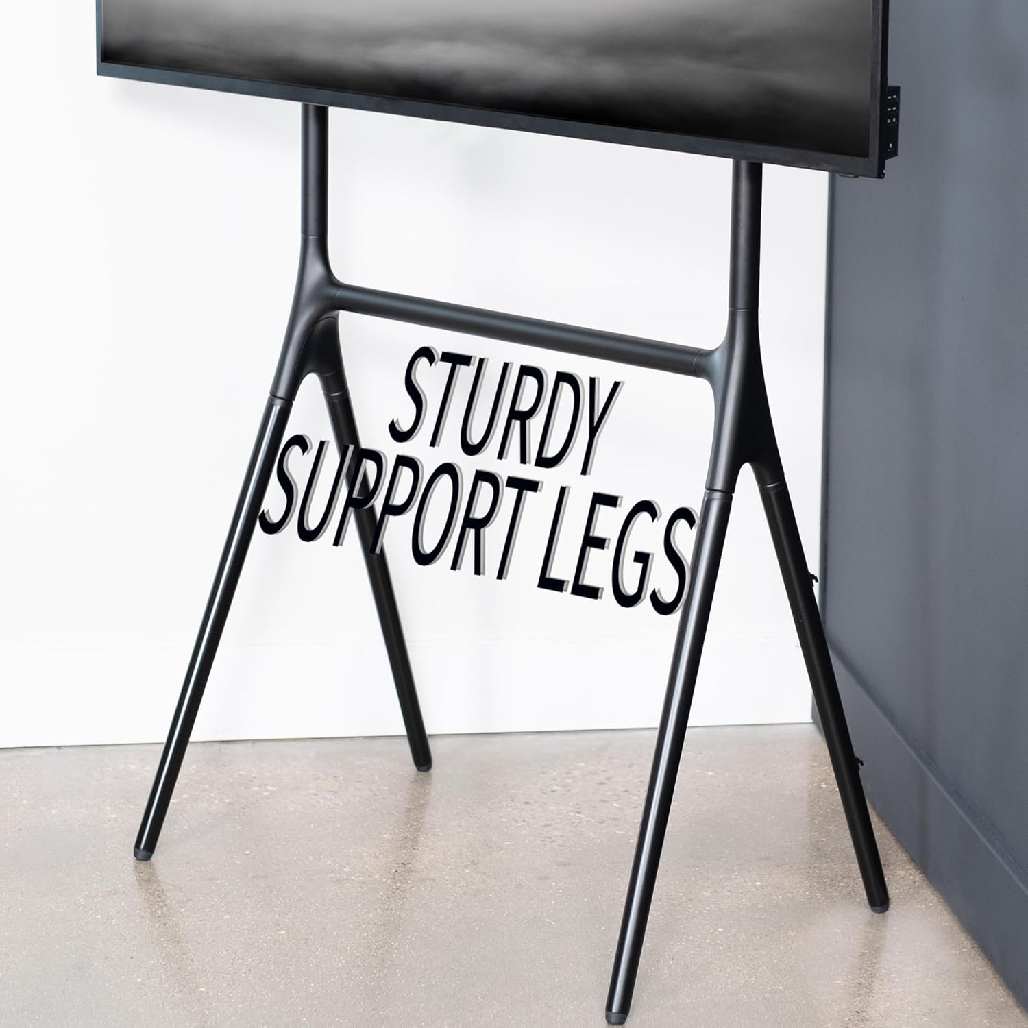 VIVO Artistic Easel 49 to 70 inch LED LCD Screen, Studio TV Display Stand, Adjustable TV Mount with 4 Legs, Black, STAND-TV70AB