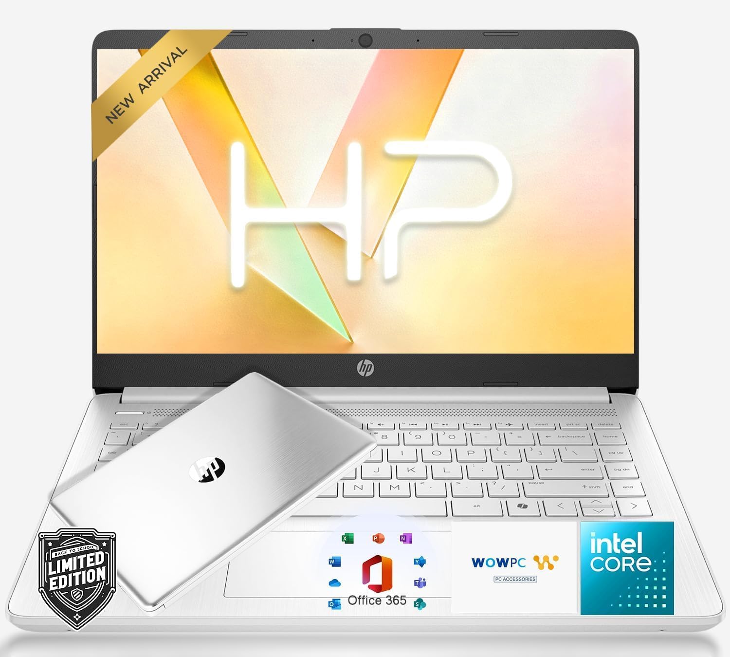 HP Ultrabook Laptop with Copilot AI • 2026 Edition • Intel 4-Core N150 CPU • 8GB RAM & 128GB SSD • Microsoft 365 • Windows 11 • Portable Student Laptop