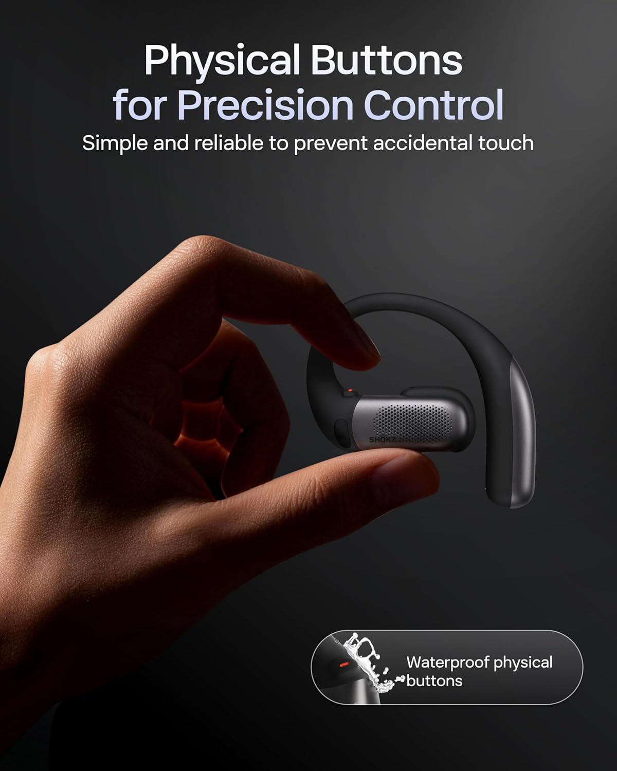 SHOKZ OpenFit Pro Open-Ear True Wireless Earbuds with Open-Ear Noise Reduction, Optimised for Dolby Atmos, Deep Bass, 50H Playtime, AI-Powered Clear Calls for Work, Sport, Bluetooth 6.1, IP55, Black