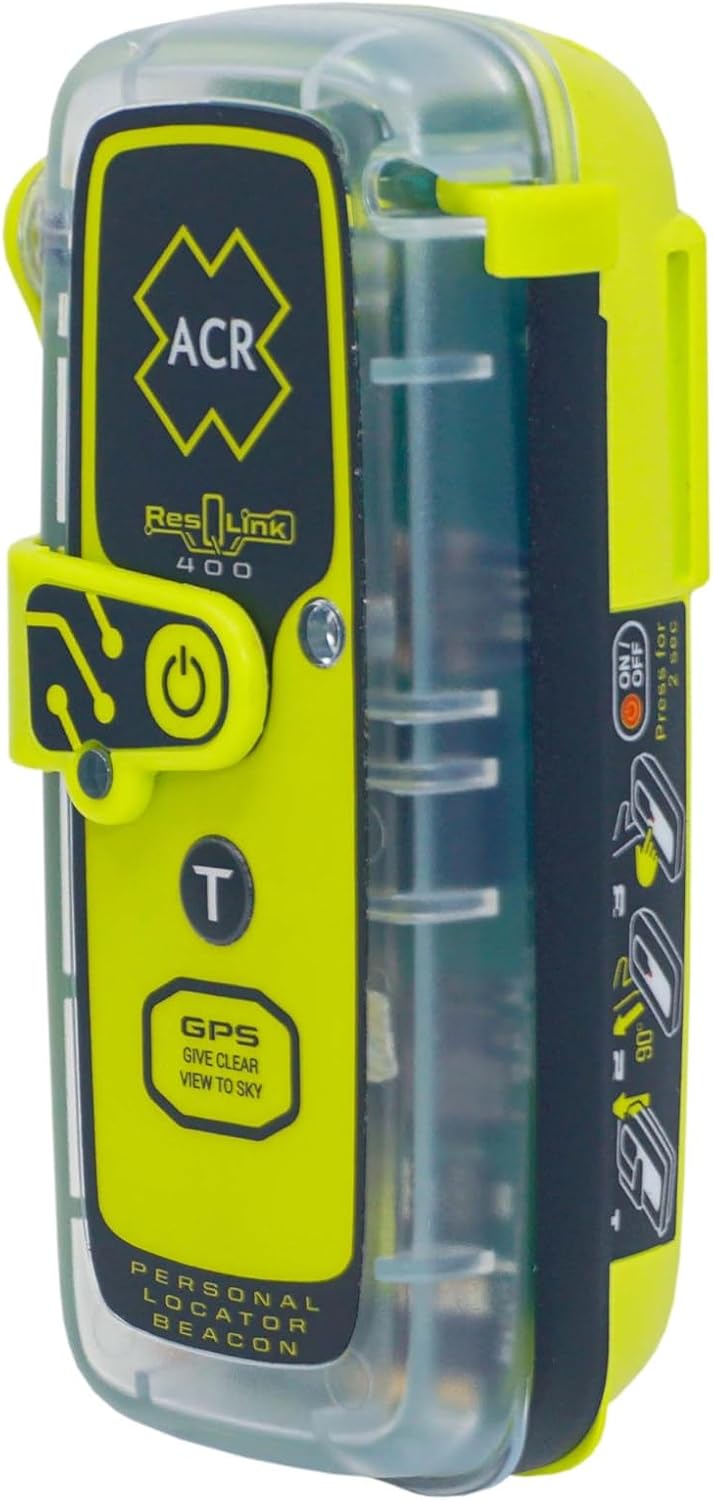 ACR ResQLink 400 - SOS Personal Locator Beacon with GPS and Global Coverage - Designed to Alert Search and Rescue Efforts for Any Outdoor Emergency - Ideal for Hiking, Hunting, Boating, Fishing
