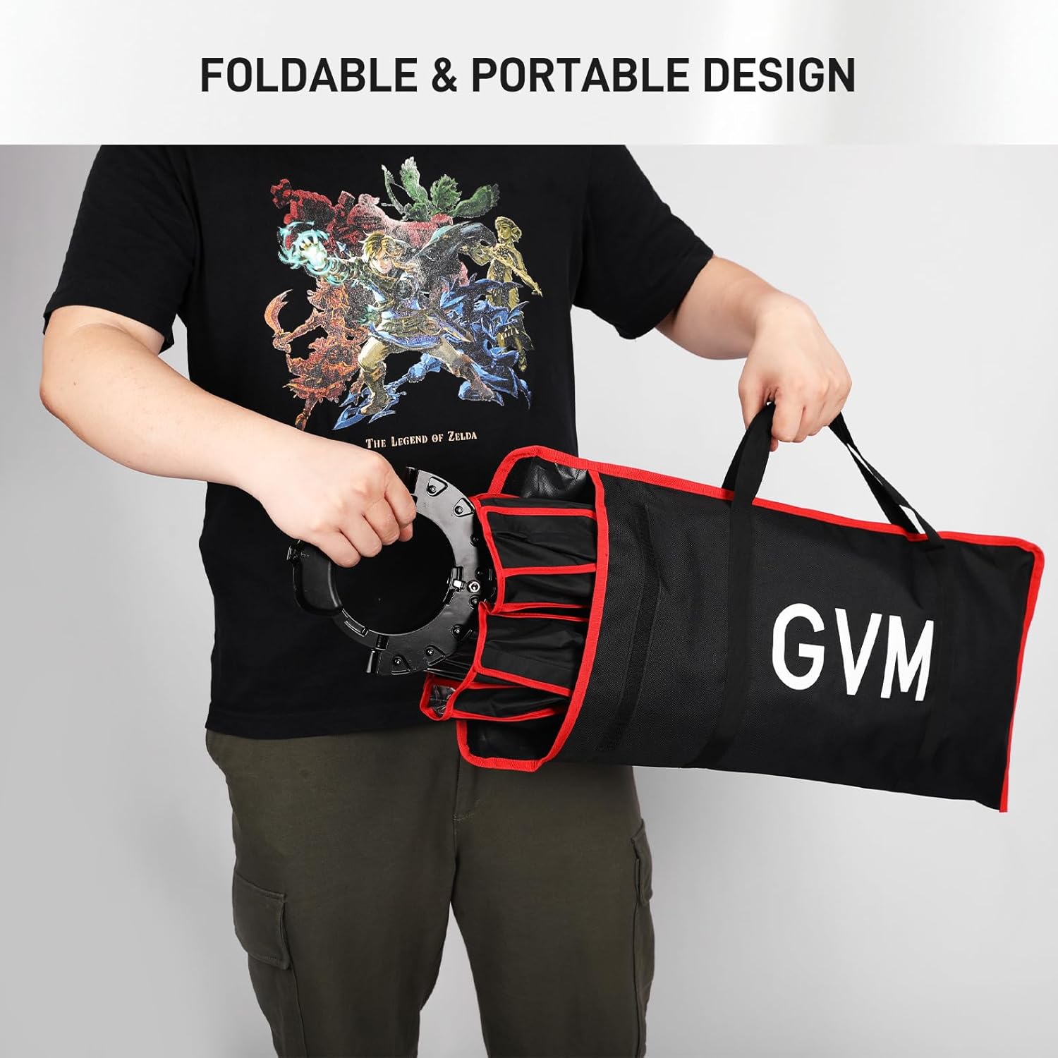 GVM 60cm Parabolic Softbox, Quick Setup Portable Light Modifier with Honeycomb Grid, Bowens Mount Compatible, for Portrait Photography, Interview Lighting & Studio Video