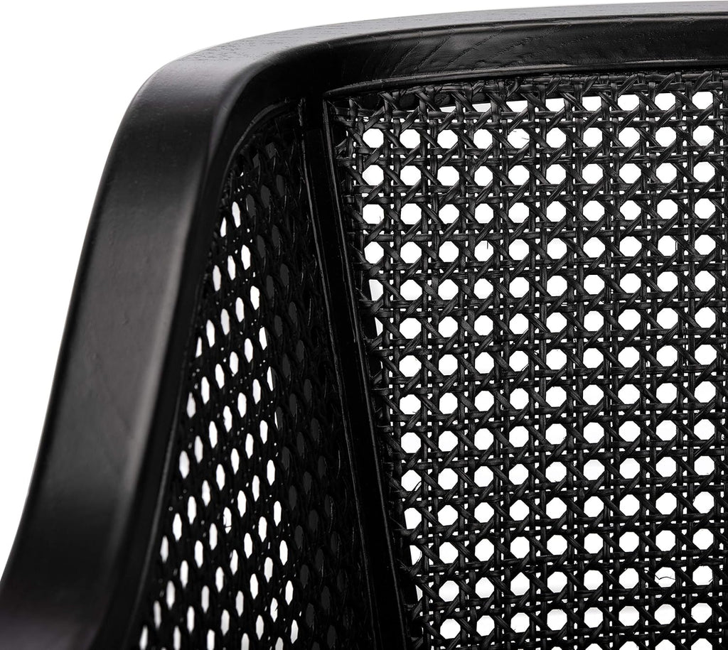 SAFAVIEH Furniture - Rina Cane Dining Chair - 17.1" Seat Height - Black - Rattan - Coastal Cane Design - Ideal for Dining Room, Kitchen - Fully Assembled (DCH9501C)