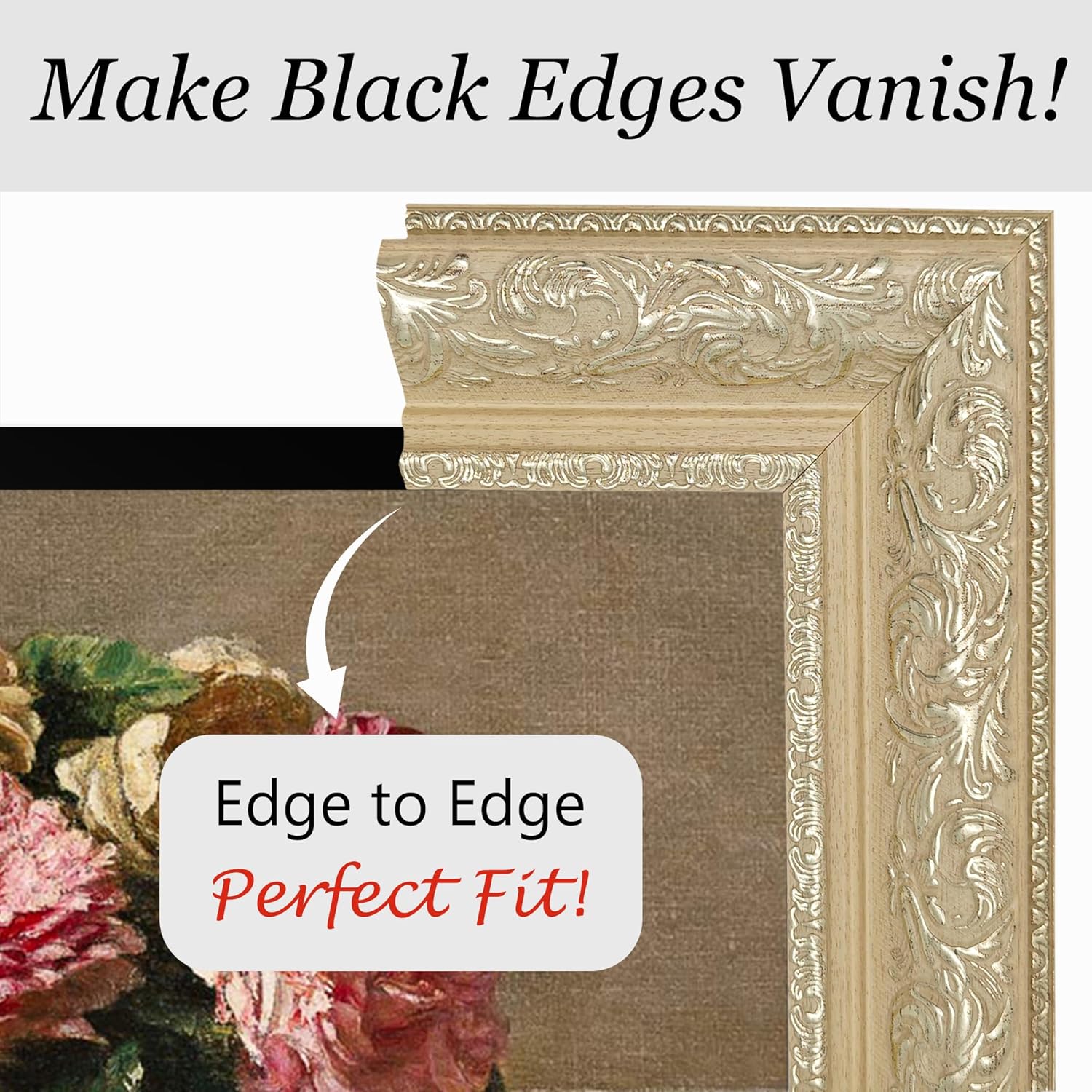 Classic vintage tv frame for Hisense Canvas 55" TV, Compatible ONLY with Hisense 55" Class S7 CanvasTV™ 4K QLED Google TV, Model Code 55S7N(Champagne Gold, 55" (FIT 55S7N))