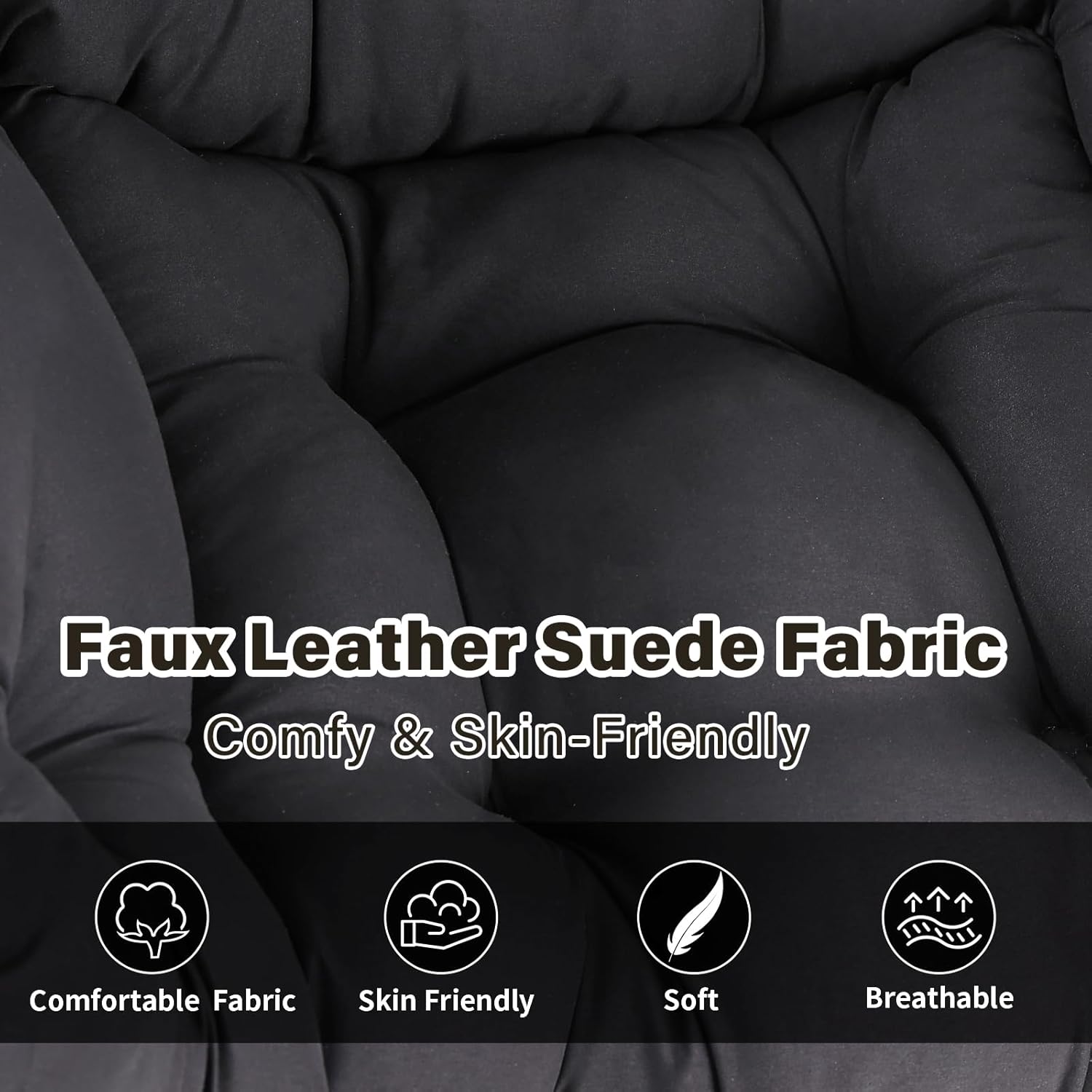 Lazy Chair with Ottoman, Modern Accent Chair Contemporary Lounge Leisure Sofa Chair with Armrests, Reading Chair and Folding Footstool Set for Living Room, Bedroom, Office, Black
