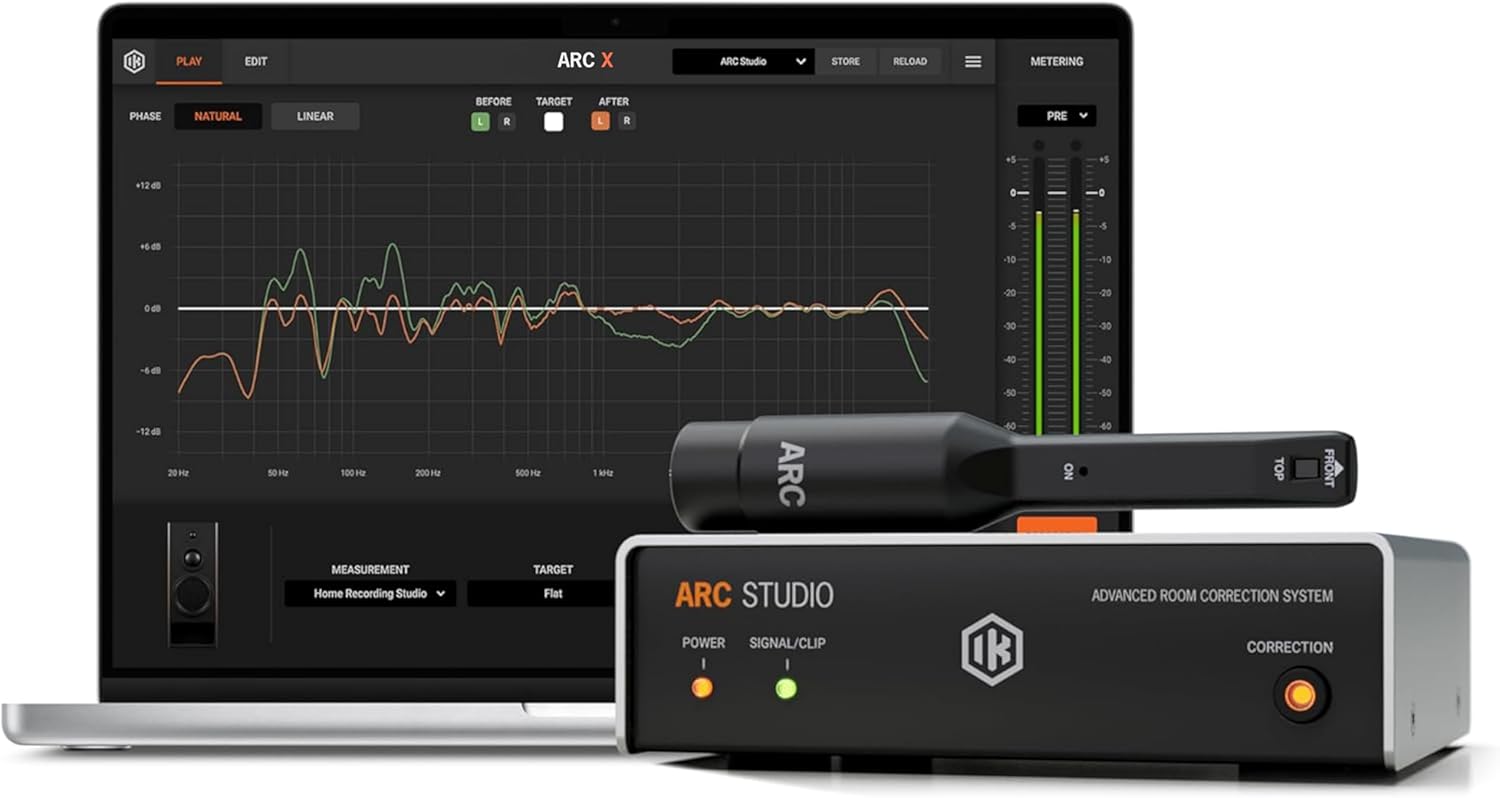 IK Multimedia ARC Studio Room Correction System with High-Precision Analysis Microphone, Advanced Room Correction Software, and Stand-Alone Correction Processor for Pro Audio