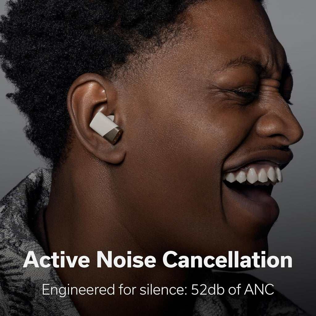 Status Pro X Wireless Earbuds, Triple Speaker Driver, Hi-Res Audio with LDAC, 52dB ANC, 6 Beamforming Mics with VoiceLoom AI for Clearest Calls (Moonbeam)