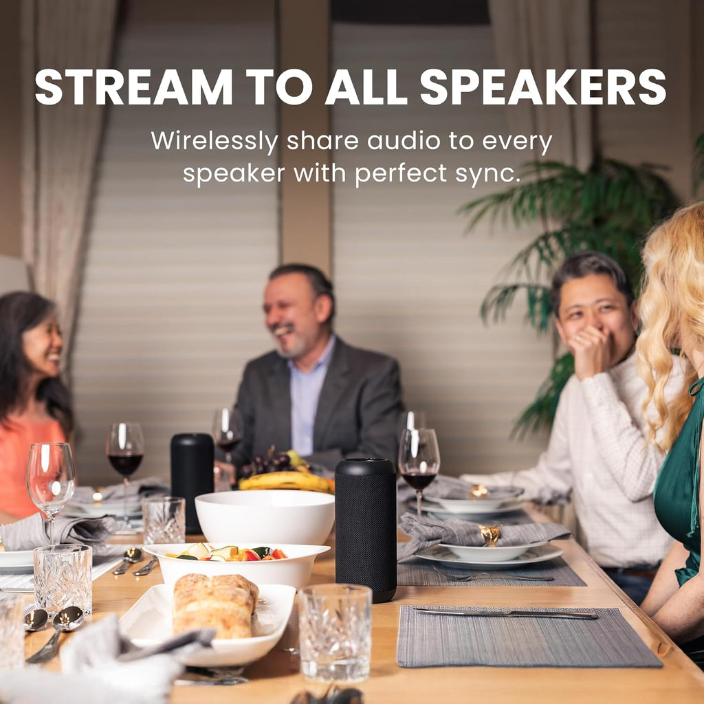 Avantree Harmony 2 - Wireless Stereo System for Multiple Rooms & Outdoor Party, 1 Transmitter & 6 Portable Bluetooth Speakers