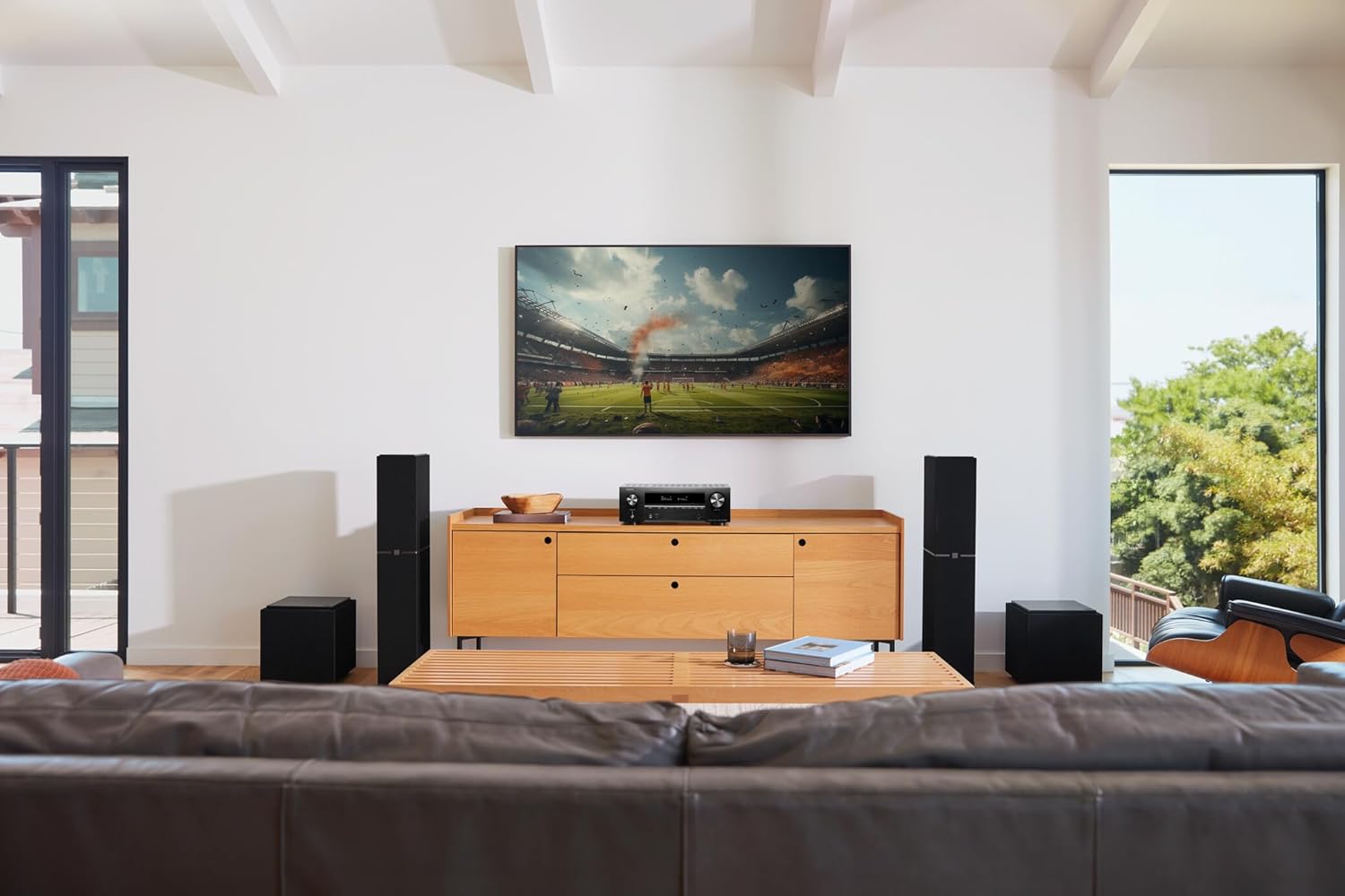 Denon AVR-X1800H 7.2 Channel AV Stereo Receiver - 80W/Channel, Wireless Streaming via Built-in HEOS, WiFi, & Bluetooth, Supports Dolby Vision, HDR10+, Dynamic HDR, & Home Automation Systems