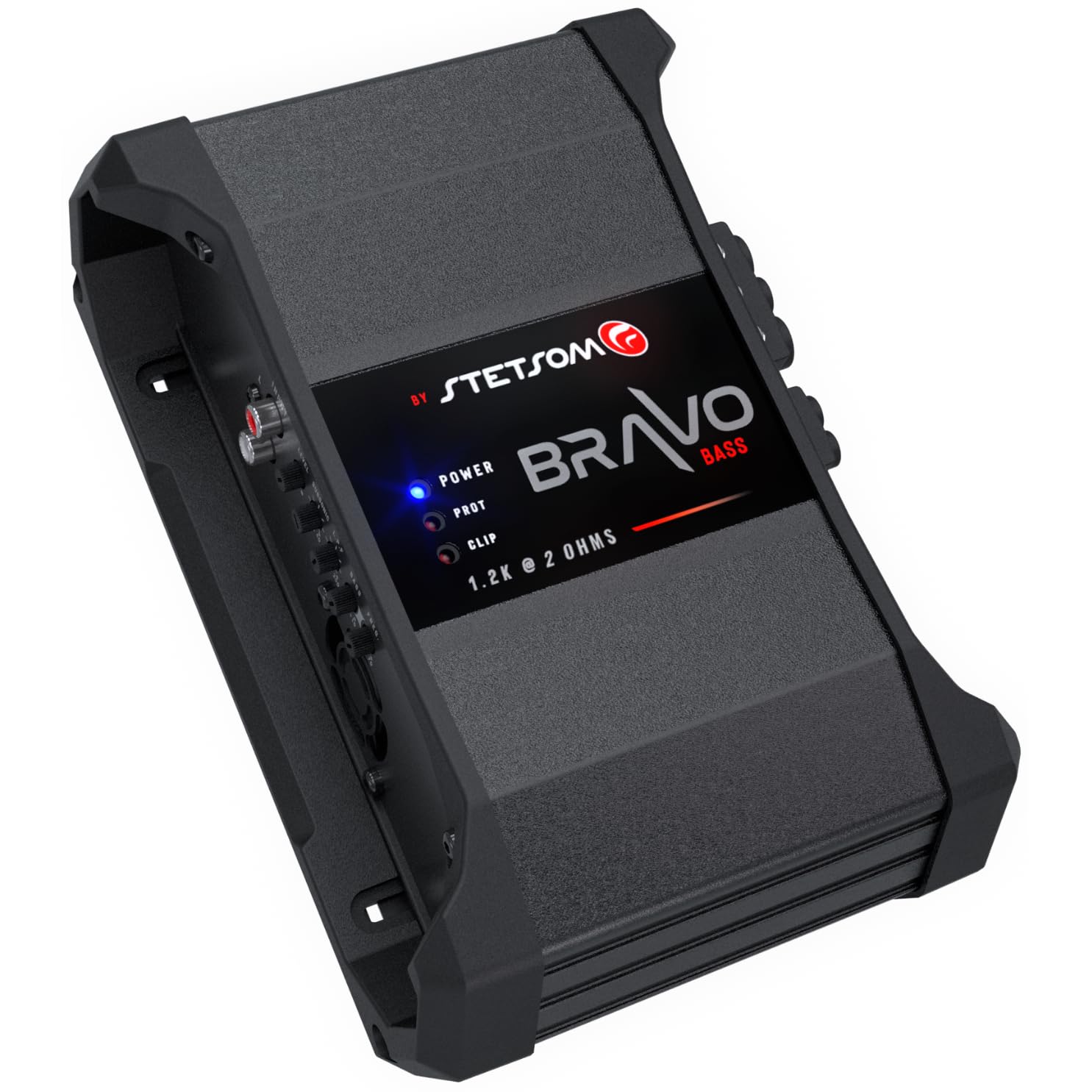 Stetsom Bravo BASS 1200 2 Ohm - Mono Car Amplifier, 1200.1 1.2K Watts RMS, 2Ω Stable Car Audio, Monoblock, HD Sound Quality, Crossover & Bass Boost, Car Stereo Speaker Subwoofer MD, Smart Coolers…