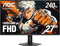 AOC 27G51Z 27 inch Gaming Monitor FHD 1920x1080, 240Hz Native with 260Hz Overclock 0.5ms MPRT, IPS Panel, HDR, 3-Sided Frameless, HDMI 2.0 x1, Display Port x1, 3-Year Zero-Bright-Dot