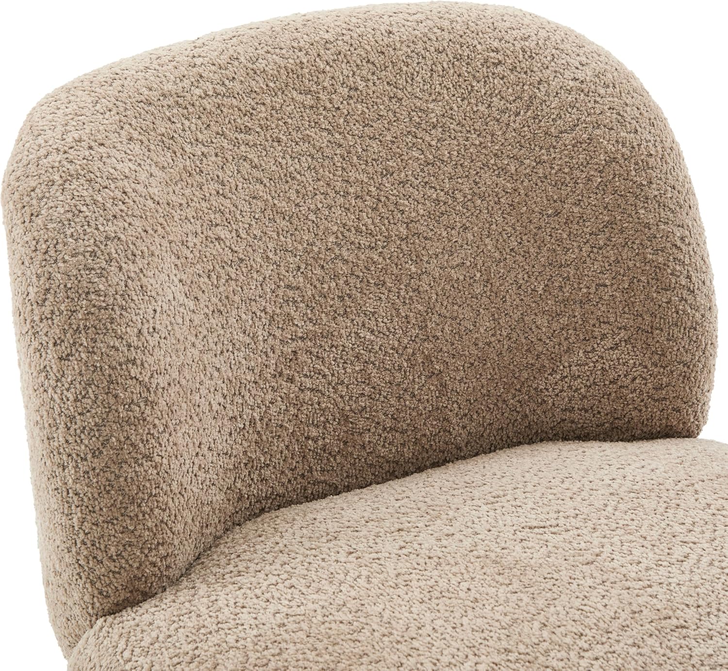 Christopher Knight Home Modern Low Profile Accent Chair for Living Room, Boucle Upholstered Armless Chair with Rubberwood Legs, Comfy Lounge Armchair, Plush Cloud-Like Seating for Bedroom, Light Brown