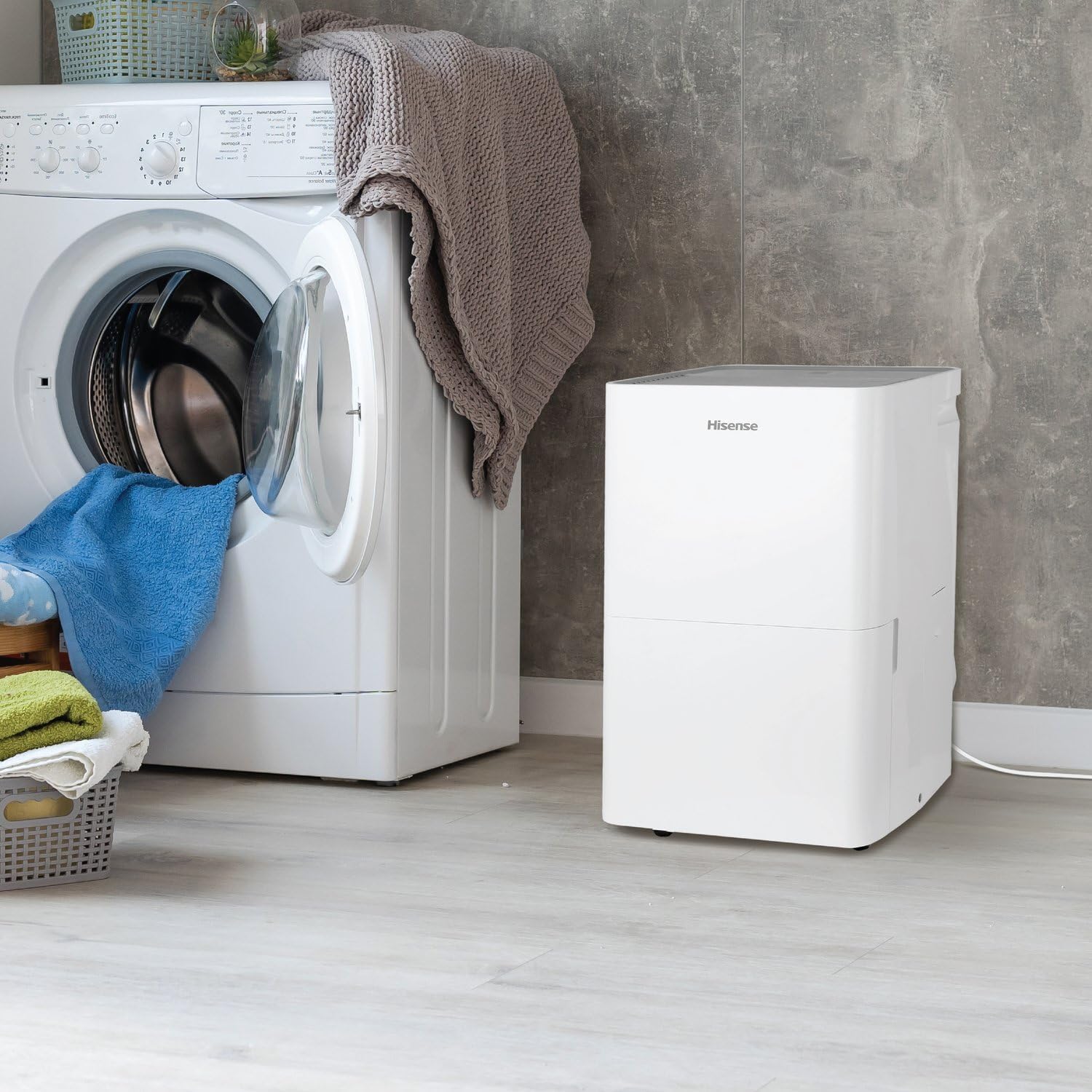 Hisense 35 Pint Compact Portable Dehumidifier with Slide-Out Bucket, Energy Efficient Quiet Humidity Absorber for Bathroom Bedroom Garage Attic Home Crawl Space, 3000 Sq. Ft.